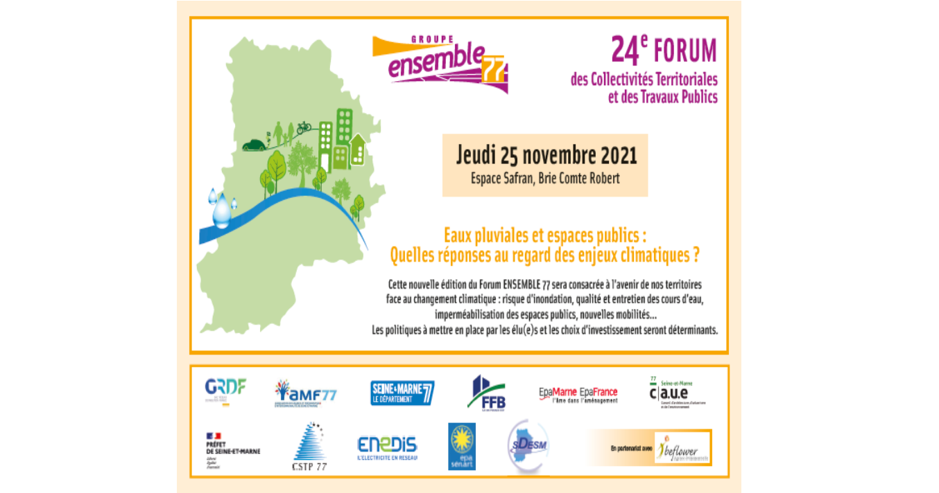 24ème Forum : "Eaux pluviales et espaces publics : quelles réponses au regard des enjeux climatiques ?"